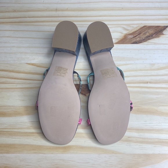 Steve Madden ISSY Strappy Open Toe Mule Block Heel US Women 7.5 Snakeskin - Picture 6 of 7